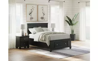 Ashley lanolee full storage ftbd w/roll slats in black