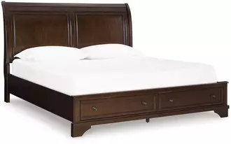 Ashley trellington king storage ftbd w/roll slats in brown