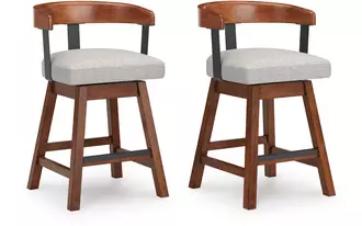 Ashley ralene uph swivel barstool (2/cn) in medium brown