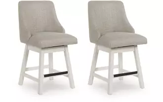 Ashley robbinsdale uph swivel barstool (2/cn) in antique white