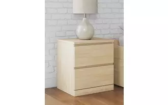 Ashley onita two drawer night stand in natural