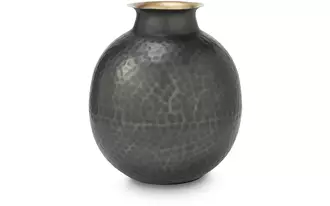 Ashley woody vase in pewter/gold finish
