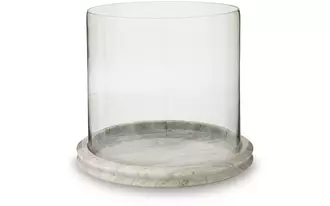 Ashley saskia candle holder in clear/beige