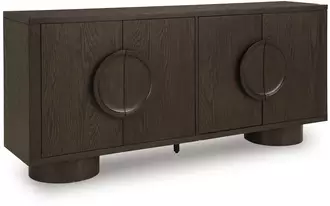 Ashley veeda accent cabinet in dark brown