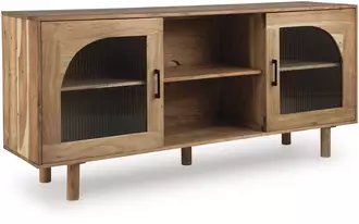 Ashley adway accent cabinet in natural brown