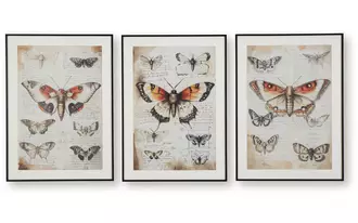 Ashley jossletts wall art set (3/cn) in orange/black/ivory