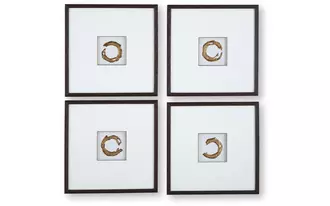 Ashley dallbourne wall art set (4/cn) in white/gold finish