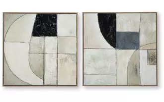 Ashley bexlen wall art set (2/cn) in tan/taupe/black