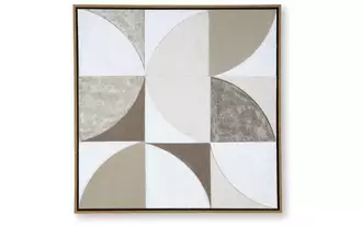 Ashley harelman wall art in brown/white/taupe