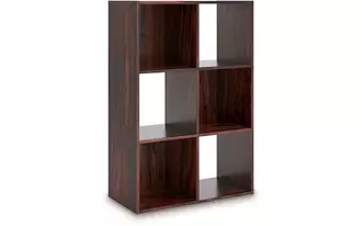 Ashley glosmount six cube organizer in cherry/light brown