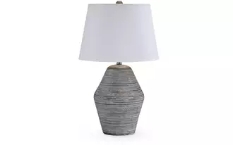 Ashley lawrock terracotta table lamp (1/cn) in antique blue