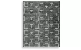 Ashley elderland washable large rug in black/gray