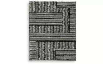 Ashley kurtmen large rug in black/gray/ivory
