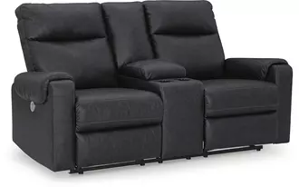 dbl rec pwr loveseat w/console axtellton carbon