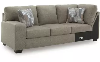Ashley newellen laf sofa w/corner wedge in hemp