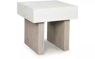Ashley jorlaina square end table in light grayish brown