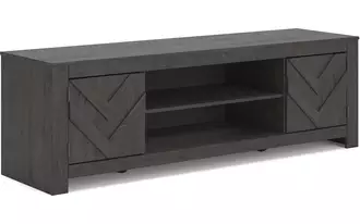 Ashley cayboni lg tv stand w/fireplace option in black