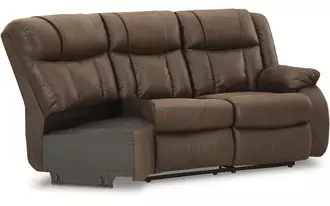 Ashley trail boys raf reclining loveseat in walnut