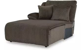 Ashley top tier laf press back chaise in chocolate