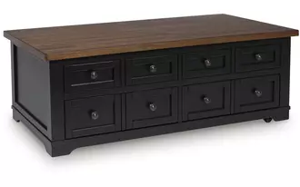 Ashley wildenauer lift top cocktail table in brown/black