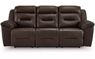 Ashley beaman peak reclining sofa in chocolate