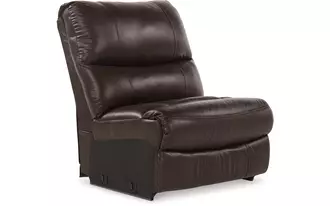 Ashley family circle armless chair in dark brown