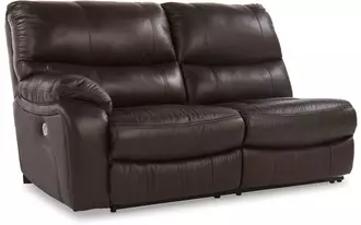 Ashley family circle laf rec power loveseat in dark brown
