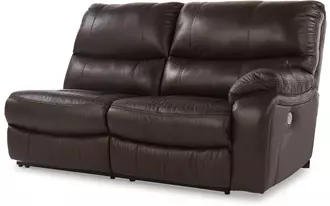 Ashley family circle raf rec power loveseat in dark brown