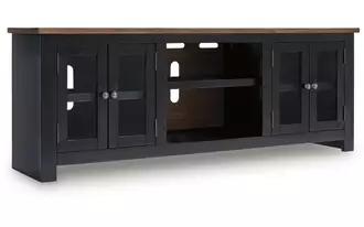 Ashley wildenauer xl tv stand w/fireplace option in brown/black