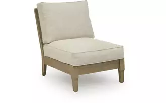 Ashley clare view armless chair w/cushion in beige