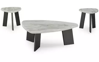 Ashley lilyberg occasional table set (3/cn) in gray/black
