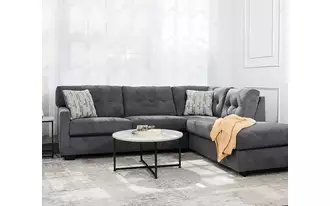 Ashley bowdre raf corner chaise in gunmetal