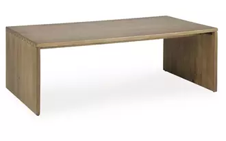 Ashley ella grove rectangular cocktail table in rich brown