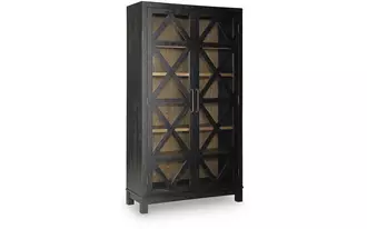 Ashley christop accent cabinet in black/brown