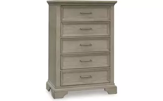 Ashley vallardia five drawer chest in light grayish brown
