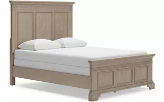 Ashley vallardia queen panel footboard w/slats in light grayish brown