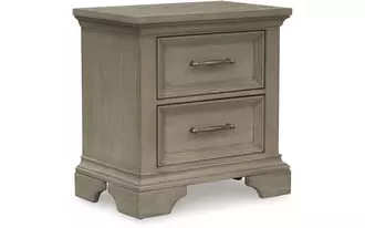 Ashley vallardia two drawer night stand in light grayish brown