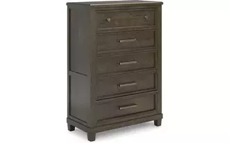 Ashley hillcott five drawer chest in dark brown