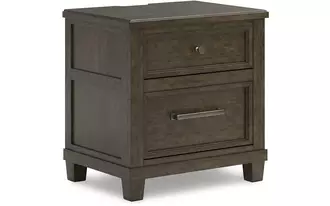Ashley hillcott two drawer night stand in dark brown