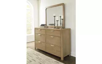 Ashley rencott bedroom mirror in light brown