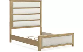Ashley rencott queen uph panel ftbd w/slats in light brown