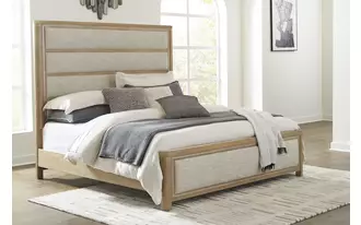 Ashley rencott k/ck uph panel ftbd w/slats in light brown