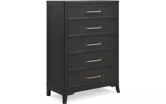 Ashley welltern five drawer chest in black