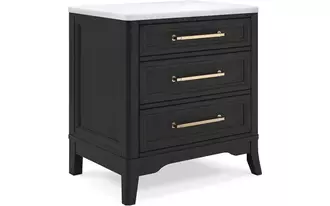 Ashley welltern three drawer night stand in black