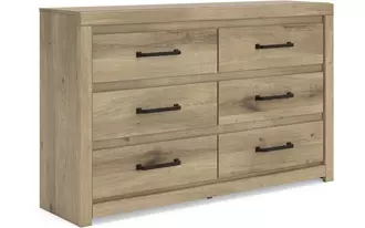 six drawer dresser brozmont tan