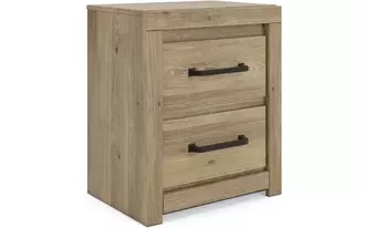 two drawer night stand brozmont tan