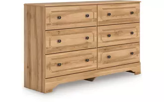 six drawer dresser aleaport warm brown