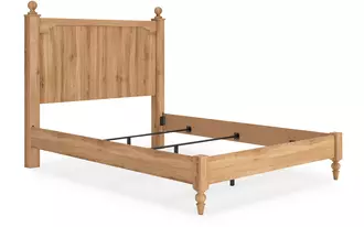 Ashley aleaport queen panel footboard w/rails in warm brown