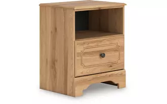 one drawer night stand aleaport warm brown