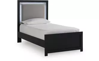 Ashley maeling twin uph panel headboard in black